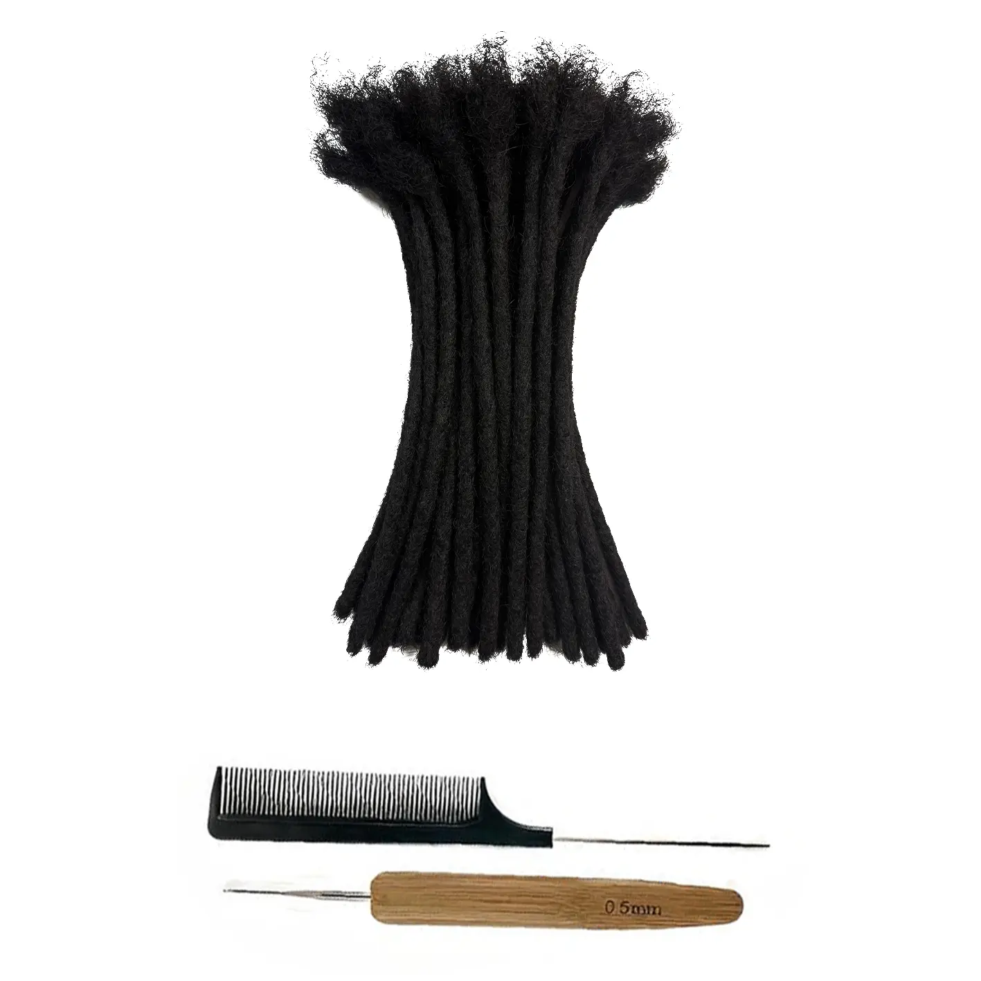 100% Human Hair Dreadlock Extensions for Female | Handmade with Natural Texture for Instant Dreads, Loc Repair & Transitional Phases | Dye & Bleach Safe, Acloc
