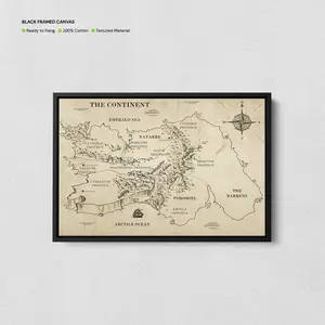 The Continent Empyrean World Map Unframed Poster - Fourth Wing & Iron Flame Cartography Art Print - Fantasy Dragon Realm Map - Navigating Navarre Wall Decor