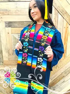 Embroider Graduation Stole - Customizable Design with Colorful Embroidery for Graduates