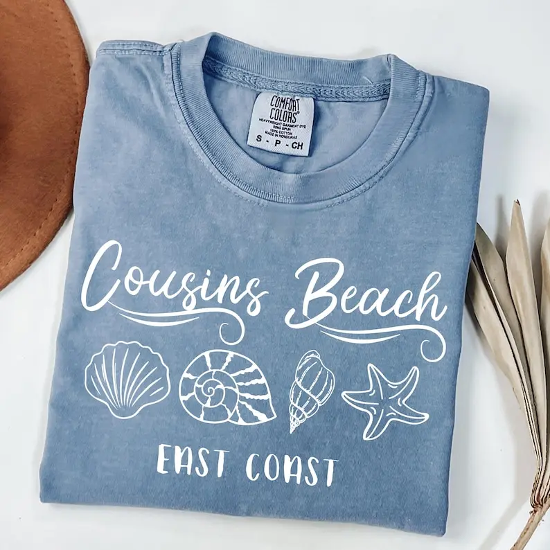 Comfort Colors®  Cousins Beach East Coast T-Shirt, TSITP Shirt, The Summer I Turned Pretty Tee, Team Conrad, Team Belly, Team Jeremiah Shirt