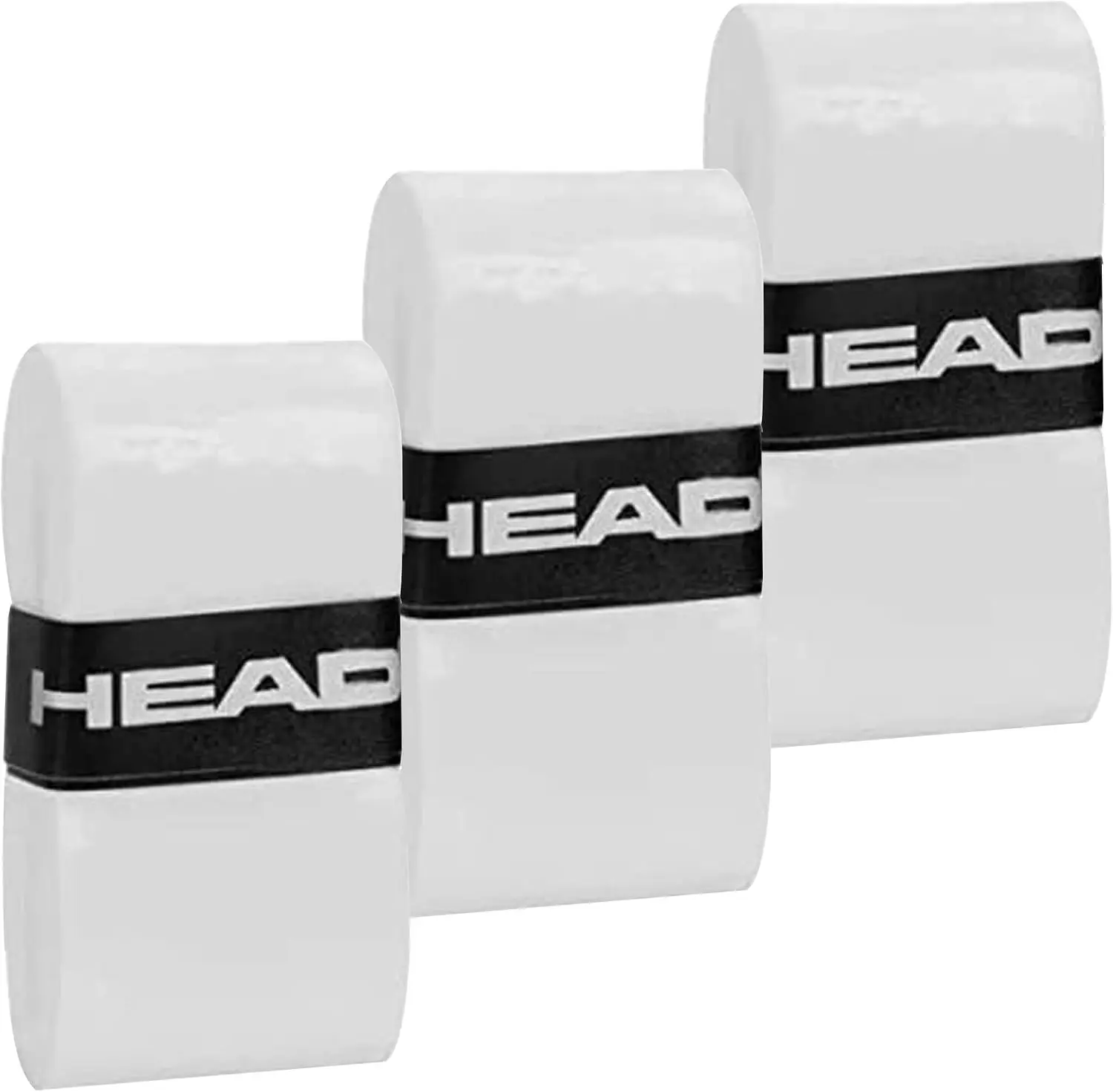 Head Supercomp Tennis Overgrip for Club Players, Tacky Elastomer for Enhanced Control, Sweat-Absorbing Comfort, 3-Pieces, White
