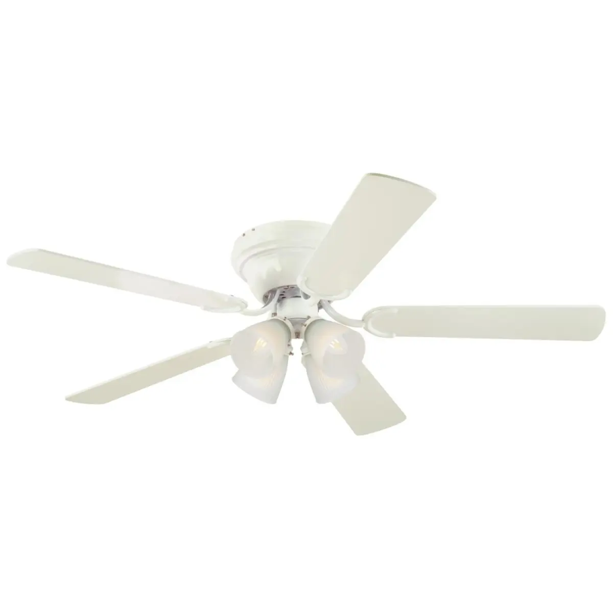 Westinghouse 52 in. Ceiling Fan with Dimmable LED Light Fixture White Finish Reversible Blades White & White Washed Pine Frosted Ribbed Glass