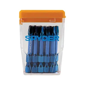 Spyder 19077 SQ2 1/4-in x 2-in Square Impact Driver Bit 15 Piece