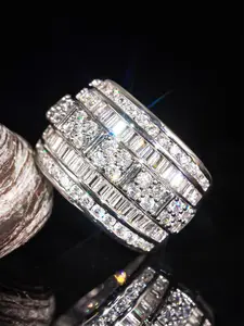 1 PC Charm Cubic Zirconia Ring For Women For Wedding Engagement Anniversary Party Jewelry Valentine's Day Gift