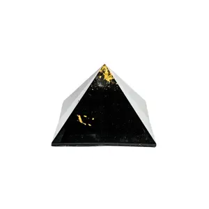 Small Black Sun Giza Orgonite Pyramid – 8-Sided EMF Shield & Grounding Tool