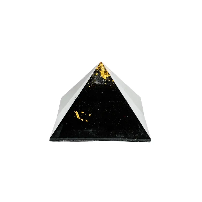 Small Black Sun Giza Orgonite Pyramid – 8-Sided EMF Shield & Grounding Tool