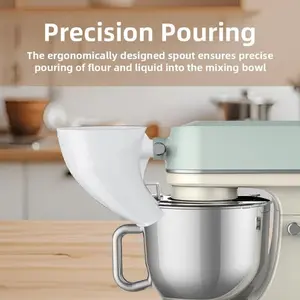 1PC flour funnel, used as a flour funnel for kitchen auxiliary mixers, flour funnel - vertical mixer accessory, suitable for egg mixture and two types of flour, can guide pouring