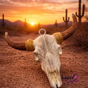 Sassy Saint 3D Bull Skull Freshie Premium Air Freshener for Car or Small Space Handcrafted with Long Lasting Fragrance Customizable Options Sweet Sassy Bold Scents Up to 4-8 Weeks Durability