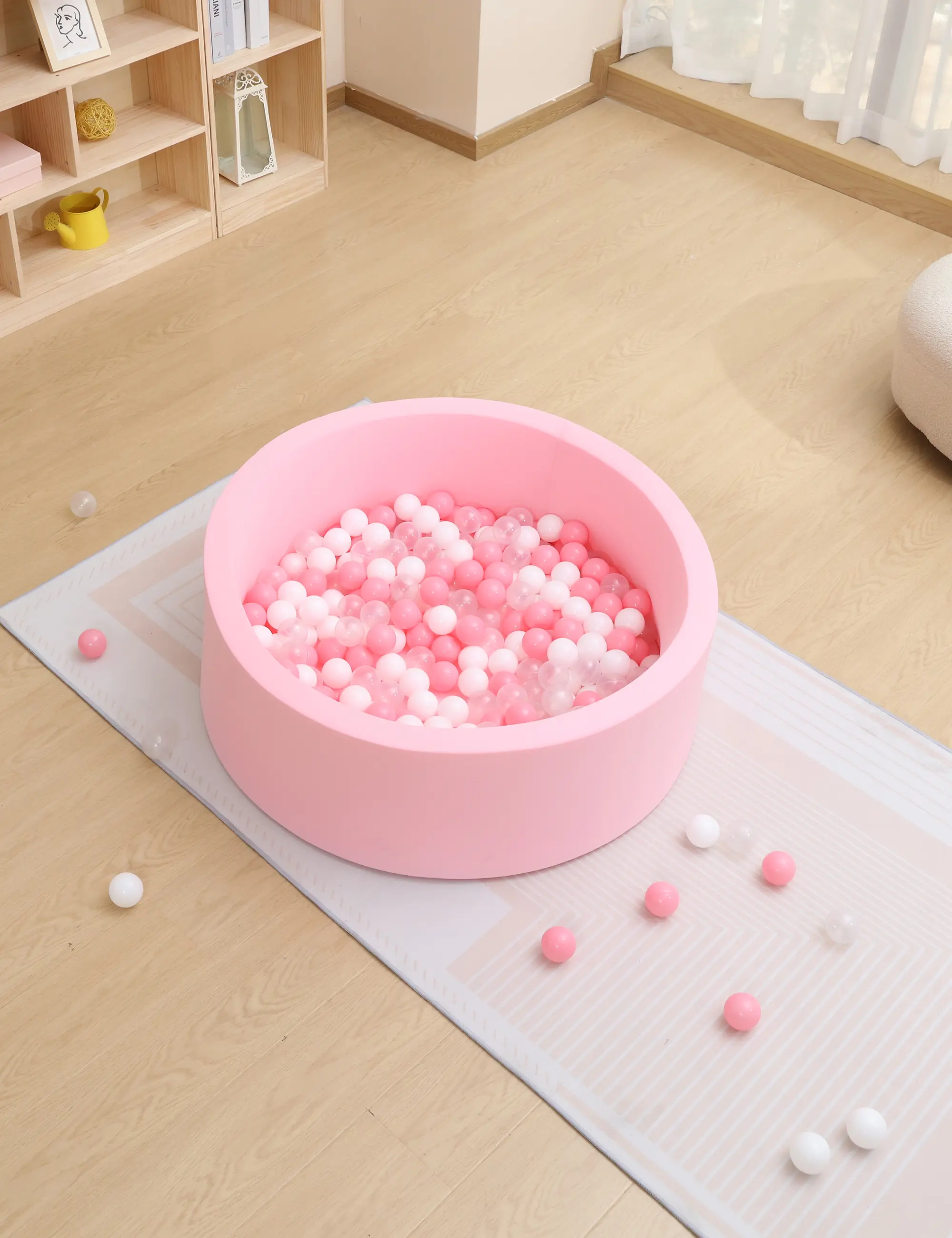 Ball Pit with 100 Balls Color-Mixed Crush-Proof Ocean Balls, Sensory Motor Skill Development Play Area, Indoor Outdoor Activity Center for Toddlers Boys Girls, Safe Soft Play Space, Great Birthday Holiday Gift for Kids.