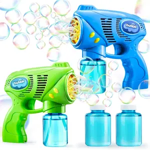 2 Kids Bubble Gun with 2 Bottles Refill Solution, Bubble Machine Gun for Toddlers 1-3 Kids 4-8, Party Favors, Summer Toy, Outdoors, Easter, Birthday Gift Hand-Held Electric Bubble Gun