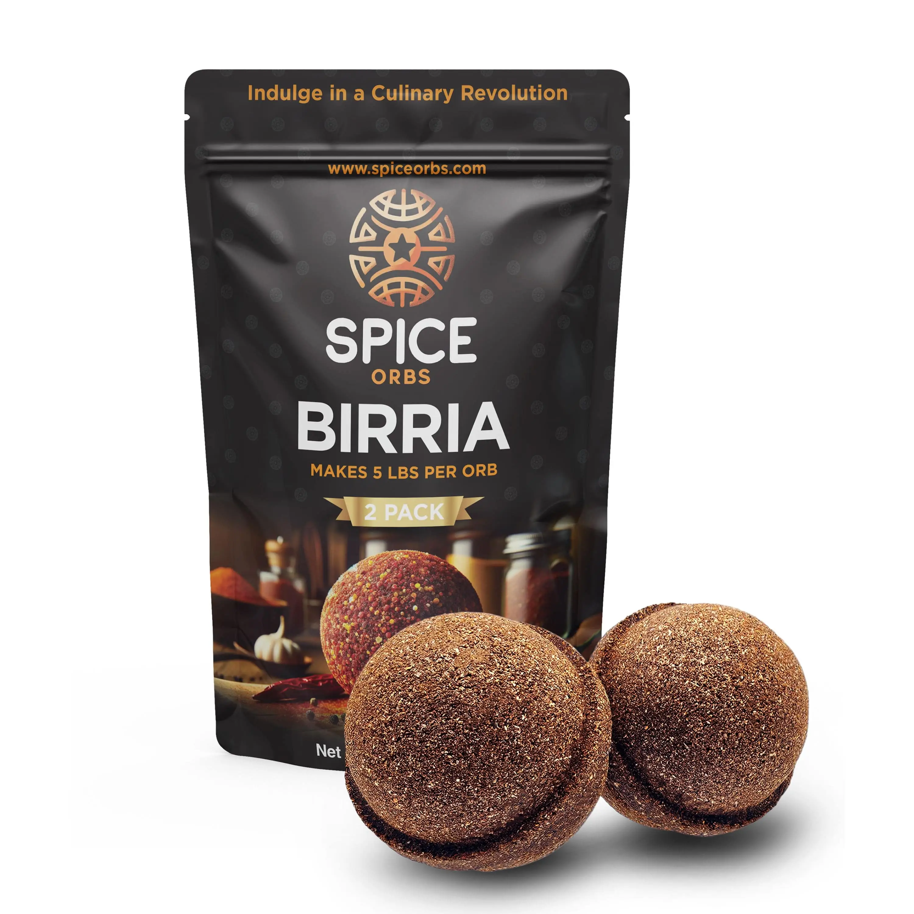 Large Birria Spice Orbs 2-Pack – Perfect Spice Bomb for Authentic Birria Crockpot Cooking – Instant Birria, Great Flavor – Makes 5-8 lbs Per Orb!