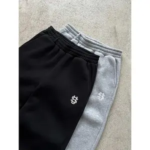 New Y2K Pants Personalized Pant Leg Zipper Embroidery Hip Hop Casual Joggers Men Pants Retro Straight Pants Tracksuit Streetwear