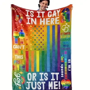 Rainbow Pride Blanket Versatile Throw for Couch or Bed Perfect Gift for Gay Lesbian Transgender Friends & Allies