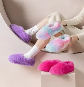 Onmygogo Fuzzy Winter Indoor Slippers for Women, warm and cozy house slippers with Warm Plush Lining and nonslip sole for Indoor Use