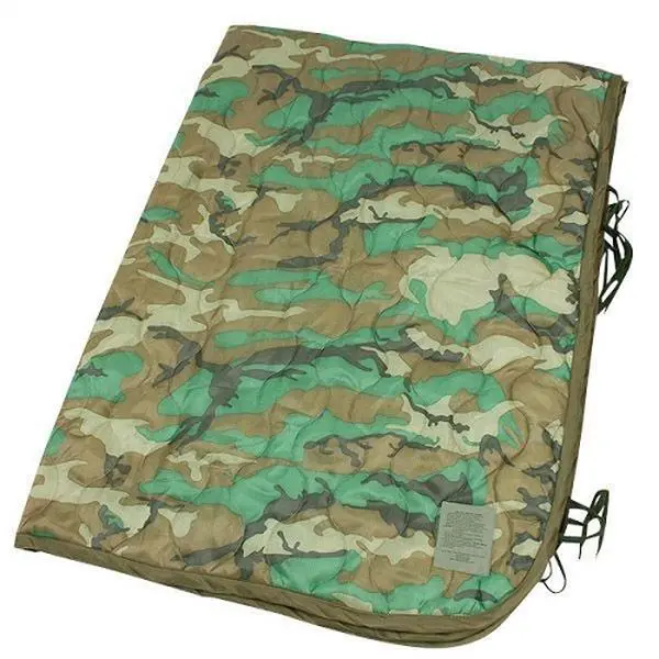 ANS Genuine Poncho Liner | Made in USA Woodland Camo | Woobie Blanket | Insulated Thermal Camping Blanket | Outdoor, Survival