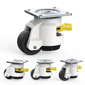 Leveling Casters with Ratchet Handle Design - Total Capacity 2200 lbs - Heavy Duty Industrial Casters Set of 4 with Adjustable Leveling Pads (TD60)