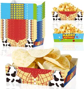 Cartoon Story Disposable Paper Food Trays 24Pcs Two Infinity and beyond Birthday Decorations Nacho Trays for Toy Theme Birthday Decoration Baby Shower Party Supplies HYAH