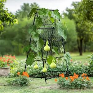 A Frame Metal Garden Trellis for Climbing Plants Vegetable Cucumber Support Trellis