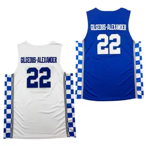 Men's Basketball Jersey #1 Blue Booker White #22 University Embroidery Loose Casual Breathable Sleeveless