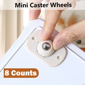 8 Counts Self Adhesive Caster Wheels, Easy-Install Appliance Movers, 360° Rotation Pulleys for Enhanced Kitchen Mobility