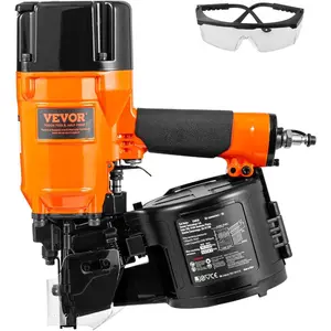 VEVOR Coil Siding Nailer CN65, 1 - 1/4 to 2 - 1/2 15 Degree Pneumatic Siding Nail Gun with Tool - Less Depth Adjustment, 70 - 120PSI Air Coil Nailer for Siding, Pallet Sheathing, Wooding, Fencing, DeckingVEVOR Super Brand Day