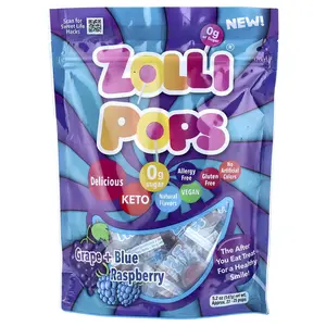 Zollipops The Clean Teeth Pops, Grape + Blue Raspberry, Approx. 23-25 pops, 5.2 oz (147 g)