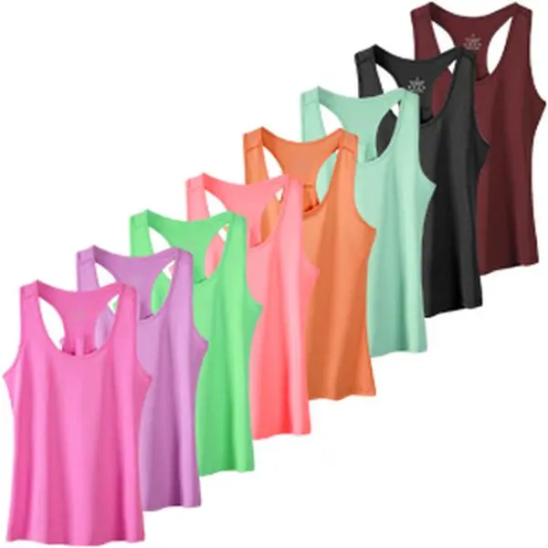 Women's Lightweight Loose-Fit Sleeveless Sporty Chic Workout Tank Tops - Elasticity, Compression, Breathable Material, Flexibility Women's Sports Singlets for Athletic Running, Yoga, Elasticity Women's Sports Singlet