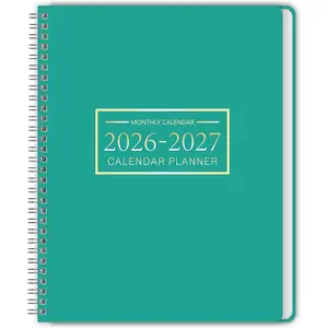 Monthly Planner Jan 2026 - Dec 2027, Monthly Planner for 24 Monthes, 9x11 Inch, Teacher Monthlys, Hard PVC Cover, Spiral Bound, Time Management Calendar,  for School & Office (Blue)
