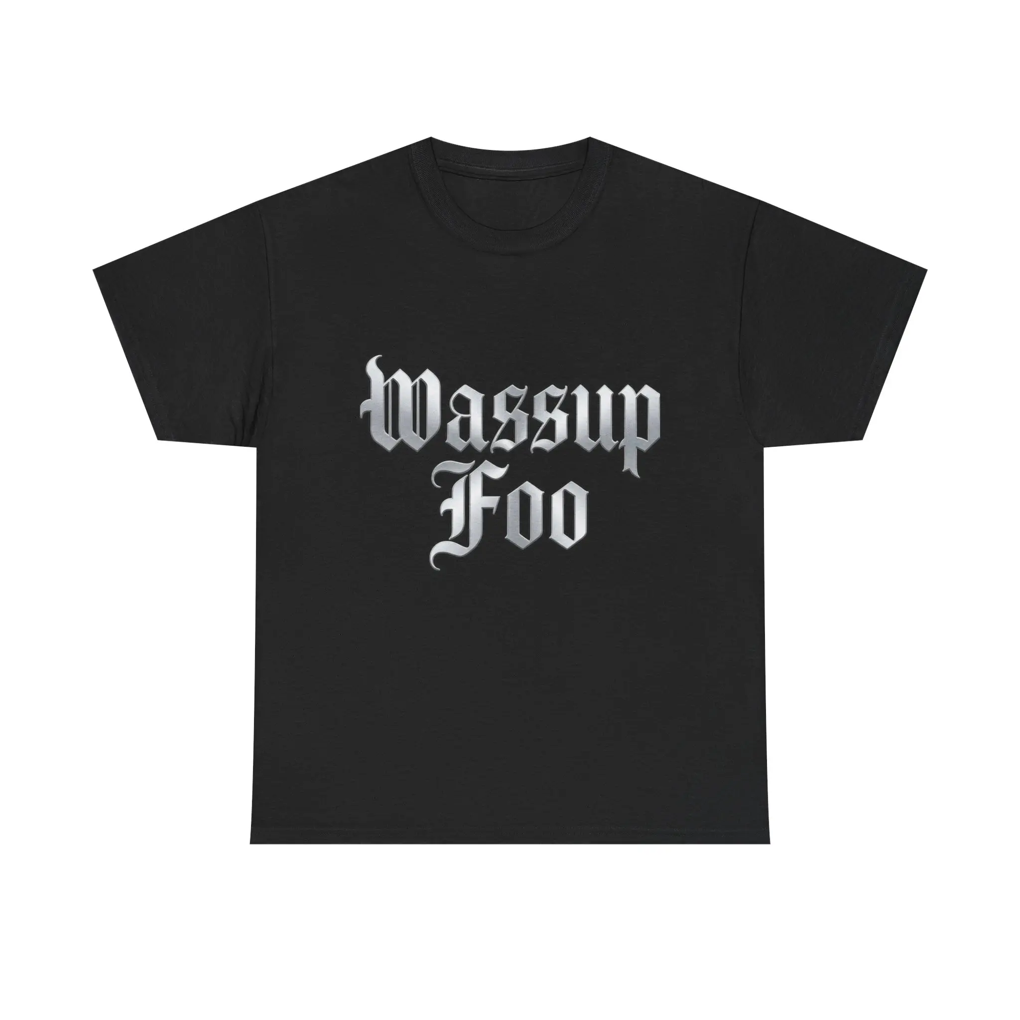 Wassup Foo Tee | Gothic Old English Text Graphic T-Shirt