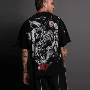 Bushido Kitsune Oversized Printed Top, Vintage Inspired Urban Clothing, Casual Everyday Activewear