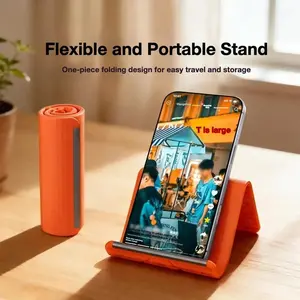 Rollable Foldable Silicone Phone Stand, Universal for Phones, Tablets & Laptops, Portable Quick Adjust Desktop Mount