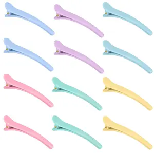 12 Pack Duck Bill Hair Clips for Styling - Multicolor Sectioning Clips for Thick Hair - Non-Slip Plastic Hair Clips for Women, Salon, and  Use
