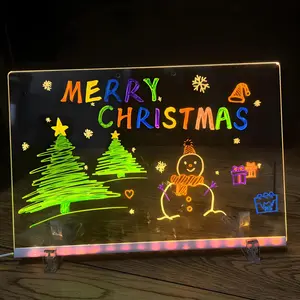 Led Drawing Board with 13 Light Effects, 16" Rechargeable Glow Doodle LED Note Board with Colors, Neon Light Up Drawing Tablet Gifts for Kids for Easter Birthday Christmas Gift Ideas