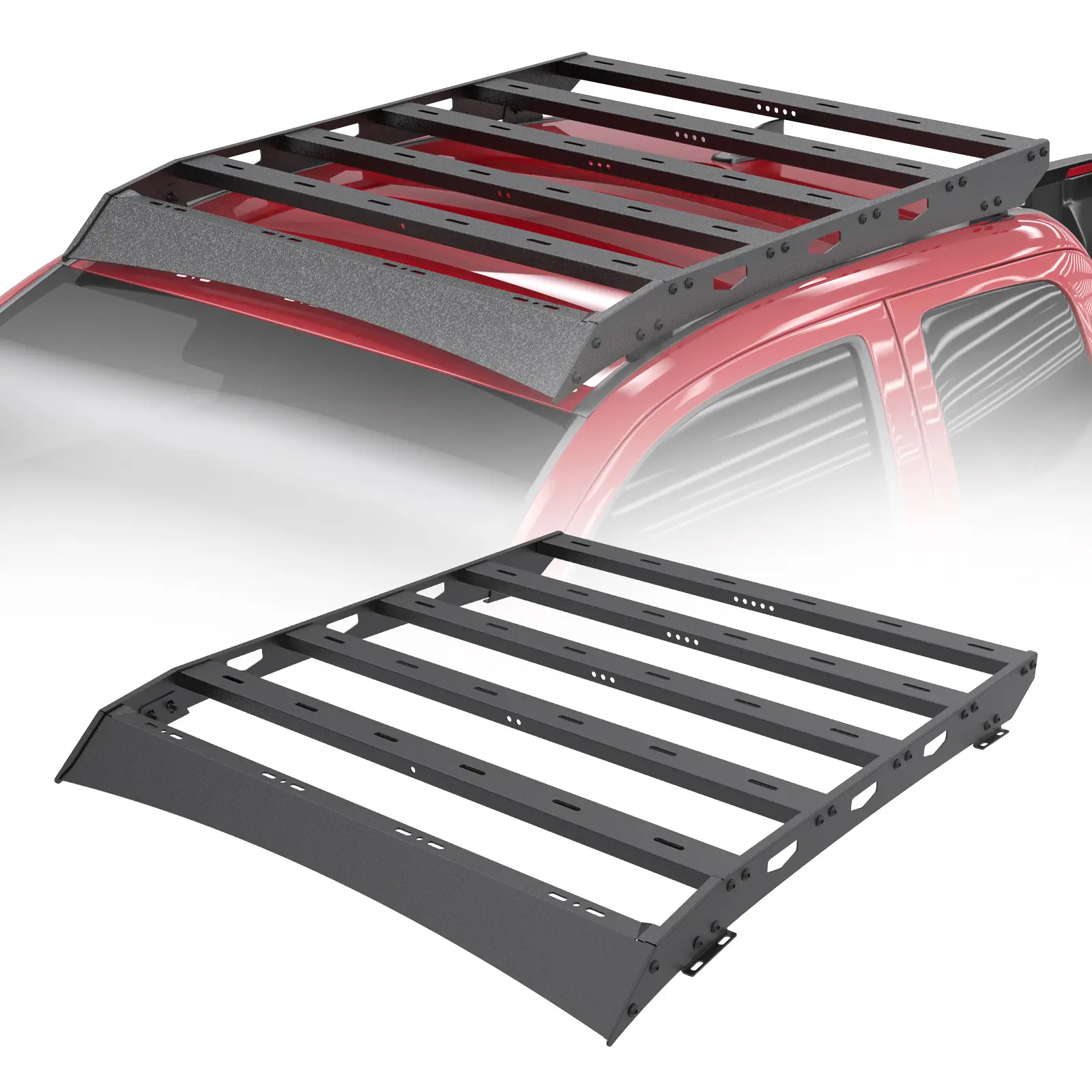 Assess Cab Heavy-Duty Roof Rack Cargo Basket Compatible with Toyota Tacoma 2nd 3rd Gen (Access Cab Only) 2005-2023, Steel Roof Top Cargo Carrier Luggage Rack, 350 Lbs Max Load Weight