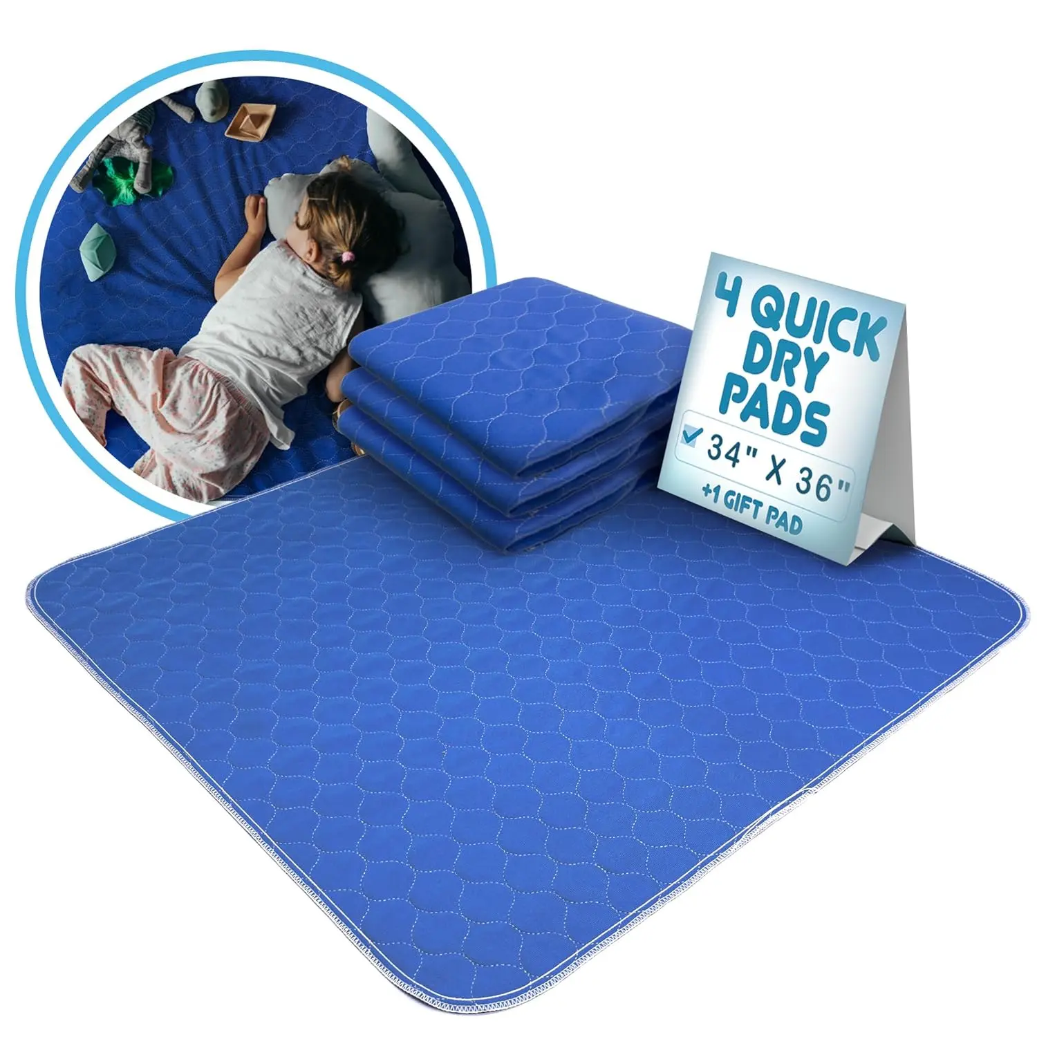 EZwhelp Quick Dry Pads - Heavy Absorbency - Blue EZwhelp Quick Dry Pads - Heavy Absorbency - Blue