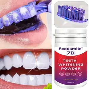 Focusmile 7D Teeth Whitening Powder, 60g/2.17 Portable Deep Cleansing Tooth Powder, Freshens Breath, Teeth Whitening Agent, Gentle on Teeth