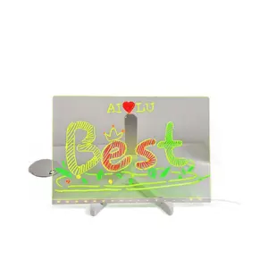 Erasable Graffiti Children's Luminous Drawing Board Led Seven-Color Lights Hand Painted Fluorescent Screen Transparent Acrylic Message Board
