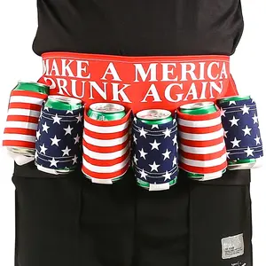 Patriotic Beverage  Belt, Novelty  Beverage Holder, Can Holder Drink Belt
