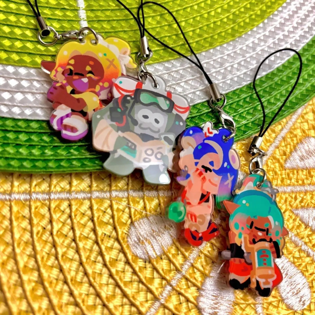 5 ops Splatoon Crunchy Raiders Borderless Acrylic Keychains
