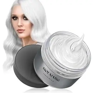 4 Colors Waterproof and sweatproof Temporary Hair Wax -Create a Unique Hairstyle， Natural Hair Coloring Wax Material Disposable Hair Styling Clays Ash，Ammonia Free, Vegan, Cruelty Free, up to 100% Black Coverage, Long Lasting Results(White)