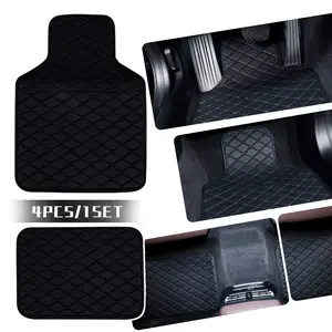 4PCS Heavy Duty Universal Car Floor Mats Full Set of All-Weather Protection for Cars, SUVs & Trucks with Maximum Coverage & Durability