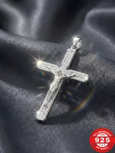 ⚡Exquisite 925 Sterling Silver Crucifix Necklace | Detailed Textured Cross Pendant | Meaningful Religious Gift for Men & Women | Ideal for Confirmation & Baptism | Premium Faith Jewelry Statement Religious Necklace #blessed