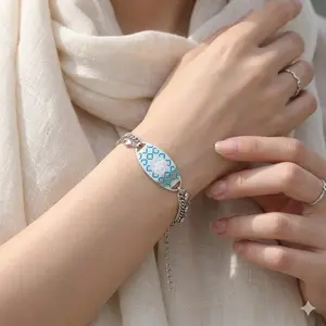 Uloveido QR Code Emergency Info Bracelet for Women | Double Layer Heart Chain Stainless Steel Safety ID Jewelry | Scan to Add Health Details, ICE Contact & Allergy Information, No Setup Needed When Ordering