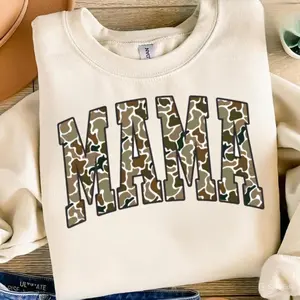 Camo Mama Sweatshirt – Vintage Camouflage Country Style, Cozy Casual Wear for Women, Thoughtful Mom Gift-mother's day gift