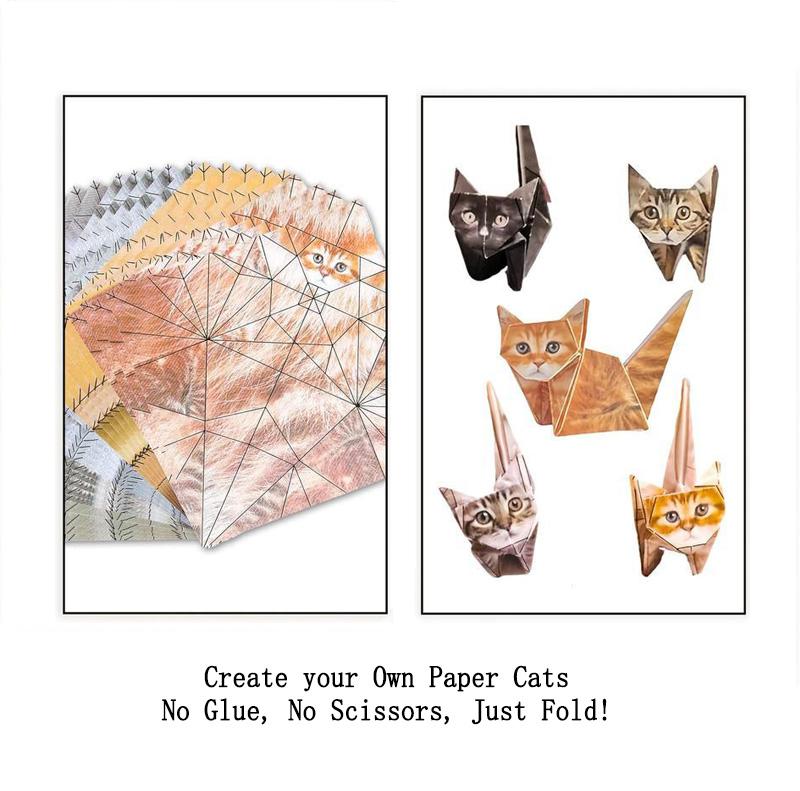 ihubei DIY Origami Cats Dogs Dinosaur Kit 150 Sheets, 3D Folding Craft Set Fun and Relaxing Handicraft Activity Cute Desk Decoration Perfect Gift for Kids Adults Pet Lovers Educational Toy to Improve Hand Eye Coordination Creativity and 3D Thinking Skills