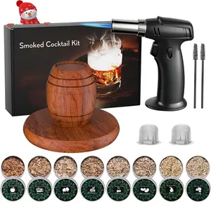 Premium Drink Smoker Kit with Wood Chips & Heat Source, Cocktail Infuser for Old Fashioned, Whiskey, and Bourbon Lovers, Perfect Gift for Men, Dad, Husband