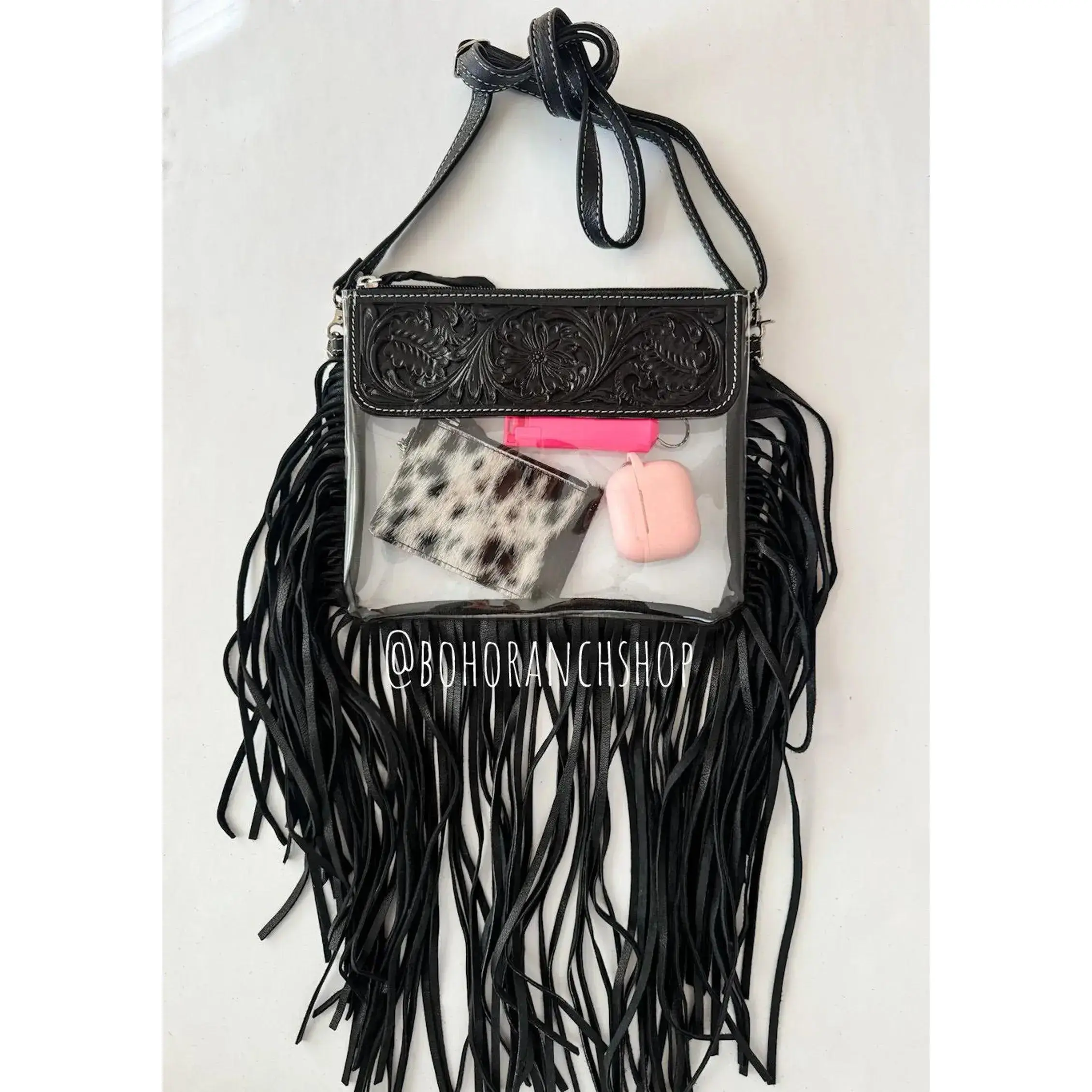 Harper Clear Crossbody – Black