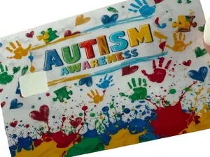 Autism Awareness Hands and Hearts Vinyl Stickers - For Credit/Debit Cards, Scrapbooking (Skin Design)