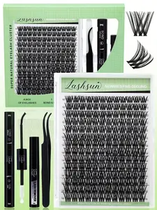 168PCS D Curl WL2-5 Lash Clusters Kit 10-18mm Mixed Length Hybrid Volume Wispy Eyelash Clusters - WideSpan DIY Eyelash Extension Kit Spiky Cat Eye Lashes Individual Fake Eyelashes Clusters Kit Ultra-Thin Invisible Lash Band