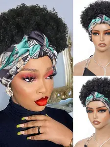 Women's Headband Wig, Afro Kinky Curly Design, Synthetic Short Hair Bob Wig, All-Season Wearable, Stylish & Functional, Curly Bob Wigs